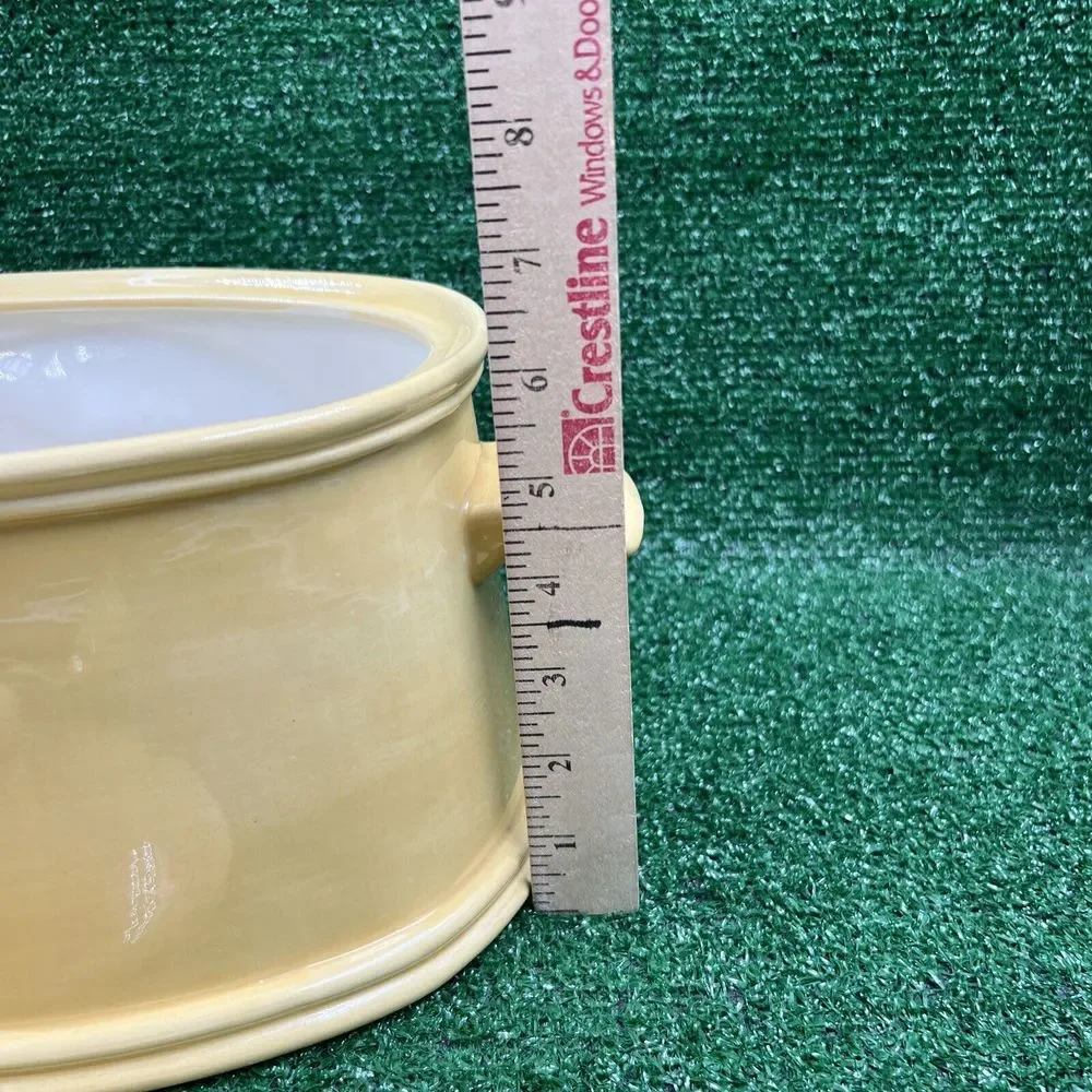 Vintage Hershe Molds 1981 Yellow Soup Serving Dish With Handle Read Descrip Flaw